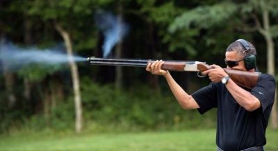 President Obama loves his guns - President Obama shooting a Browning Citori 725 shotgun - Of course Obama wants to take away OUR guns and keep HIS guns