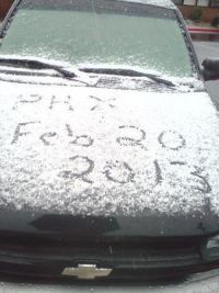 Snow - Phoenix, Arizona - Feburary 20, 2013 - Real snow!!!!!